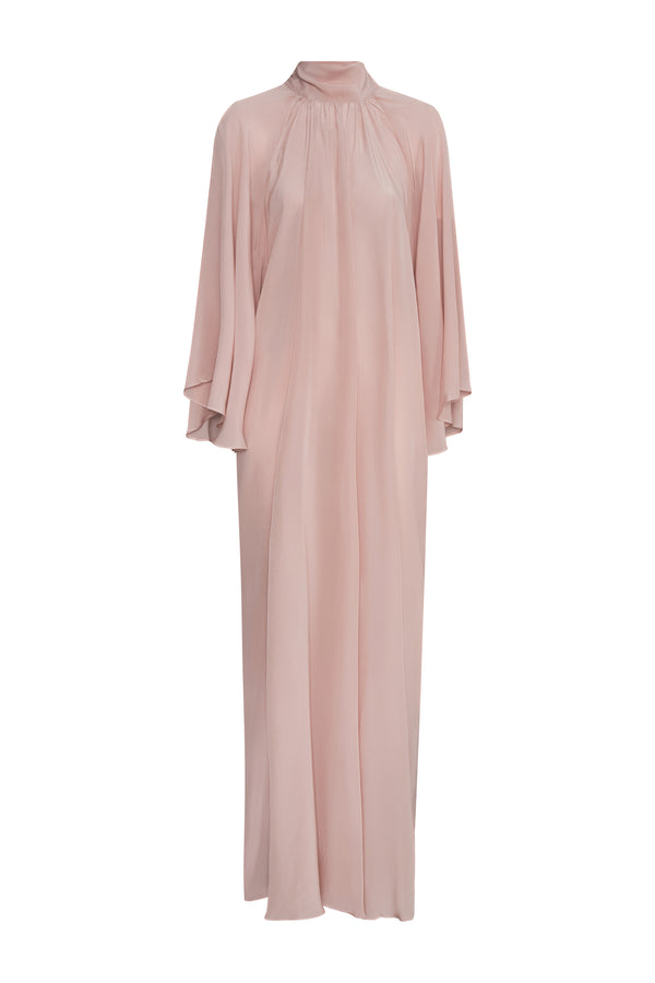 Boho Crepe Chine Maxi Dress / Dust Pink